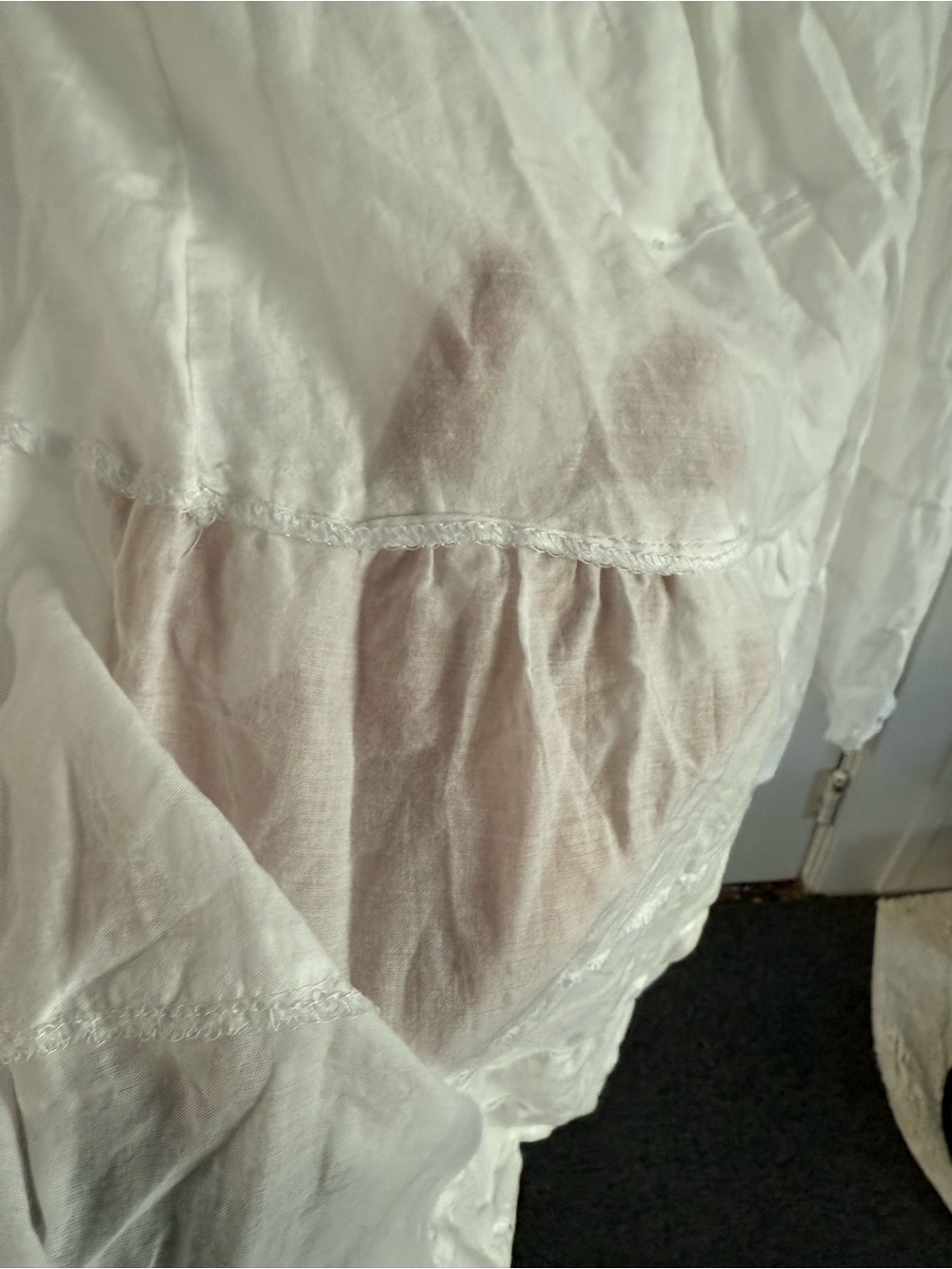 White Tiered Boho Peasant Skirt - Picture 4 of 6